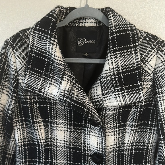 Guess Black and White Blazer Classic Wool Blend - Picture 2 of 7